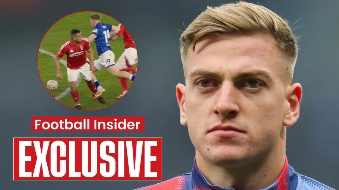 Ipswich striker Liam Delap and Nottingham Forest defender Murillo