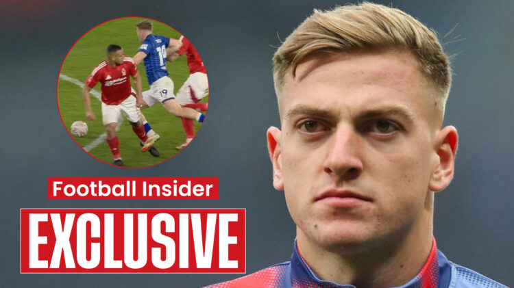 Ipswich striker Liam Delap and Nottingham Forest defender Murillo