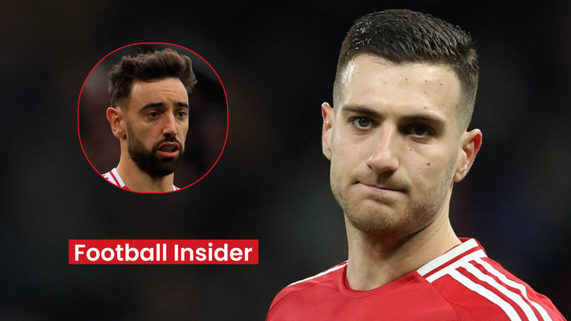 Man United captain Bruno Fernandes and Diogo Dalot