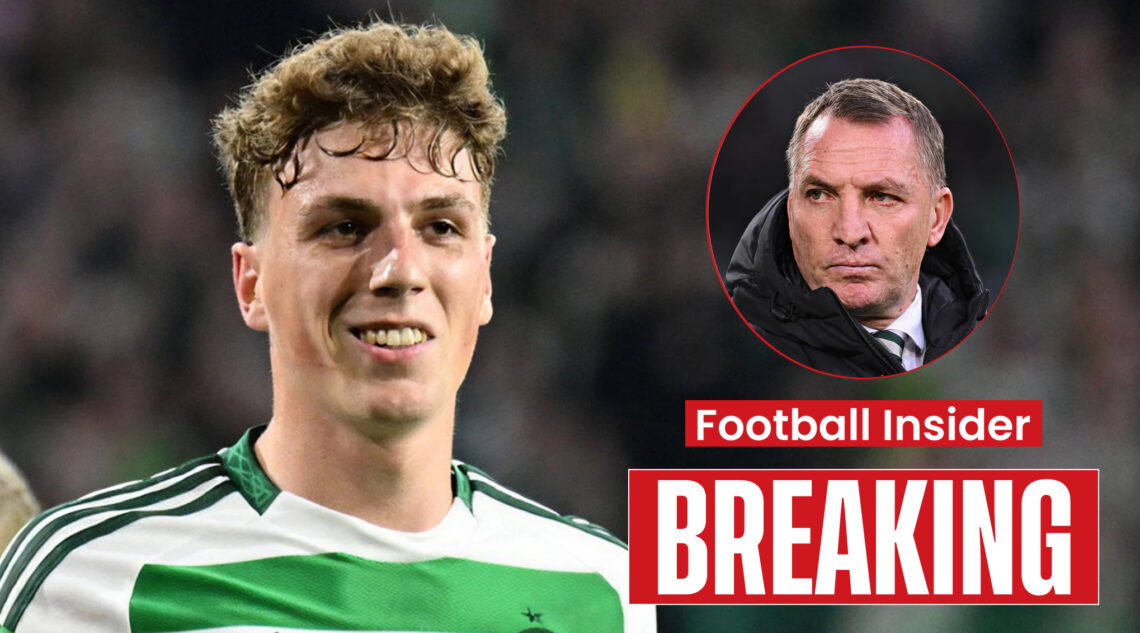 Celtic manager Brendan Rodgers and midfielder Arne Engels