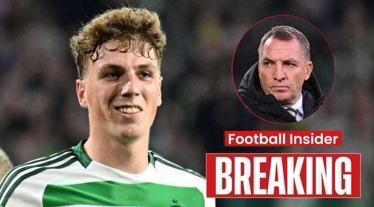 Celtic manager Brendan Rodgers and midfielder Arne Engels