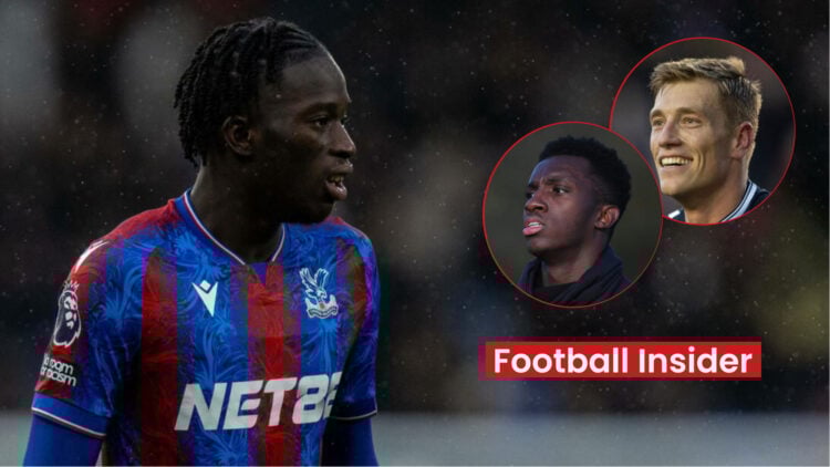 Crystal Palace players Eddie Nketiah and Romain Esse and Burnley striker Zian Flemming