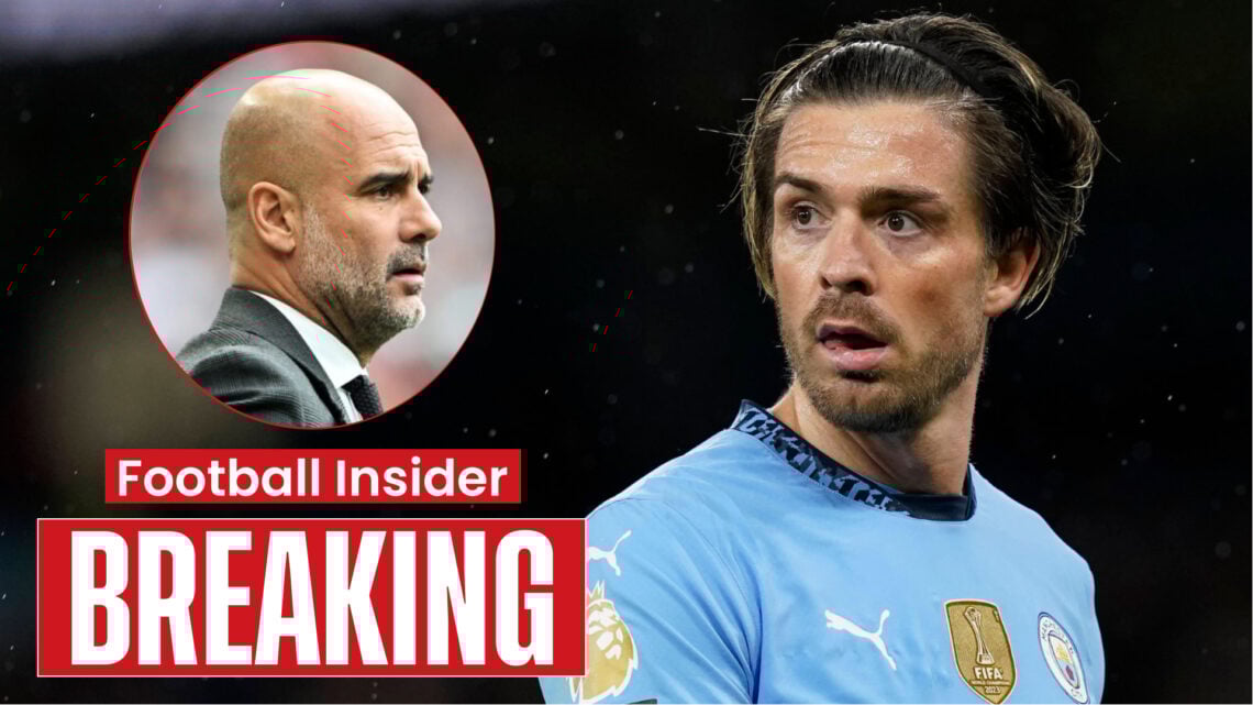 Man City manager Pep Guardiola and Jack Grealish