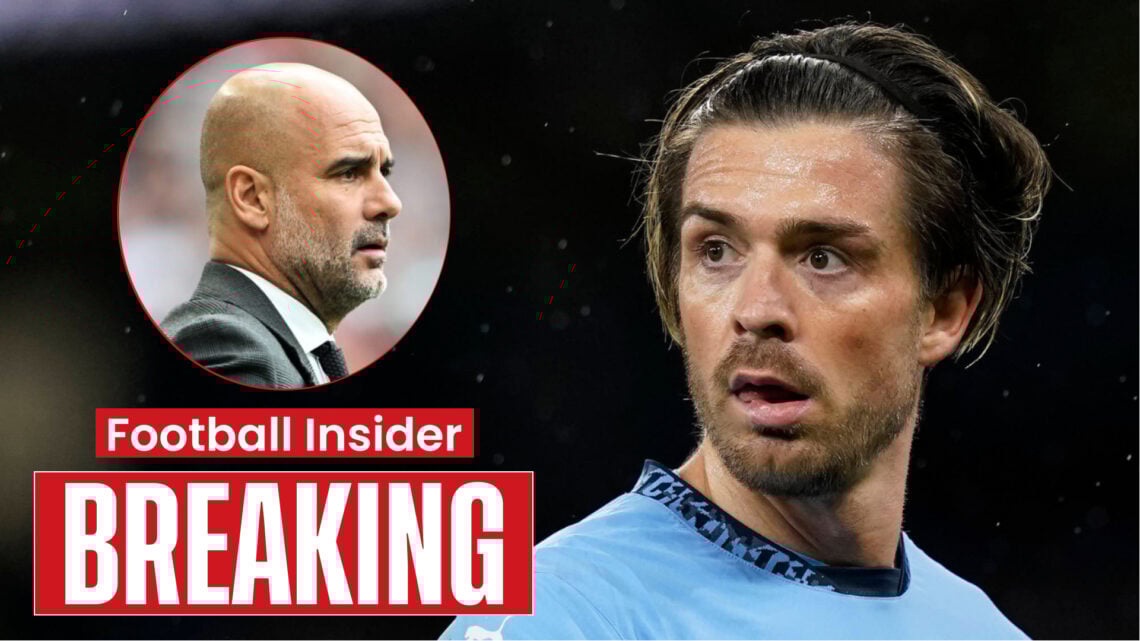 Man City manager Pep Guardiola and Jack Grealish