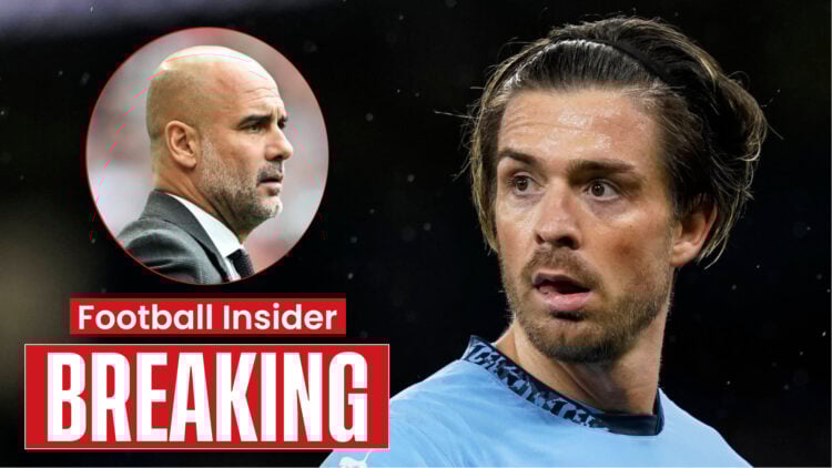 Man City manager Pep Guardiola and Jack Grealish