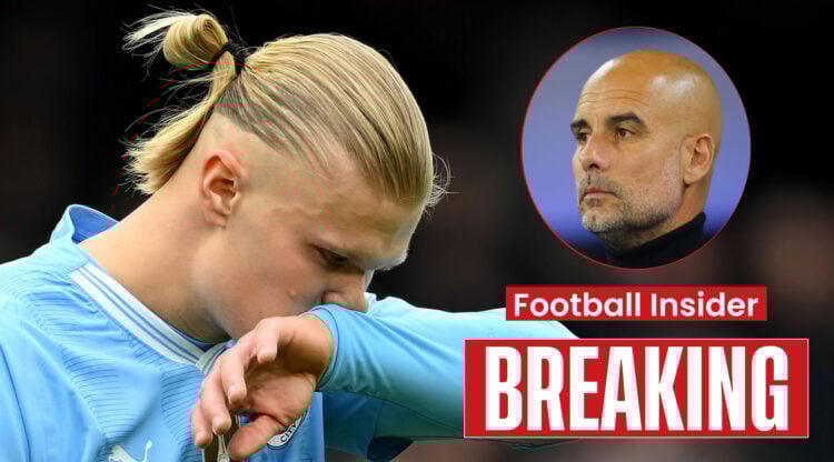 Man City manager Pep Guardiola and striker Erling Haaland