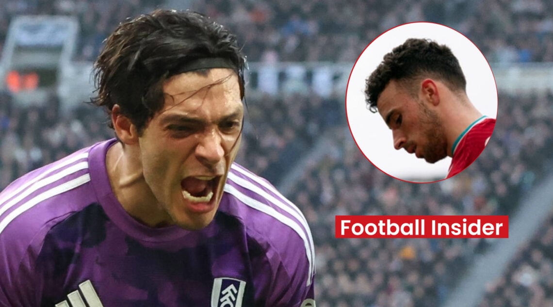 Fulham striker Raul Jimenez and Liverpool striker Diogo Jota