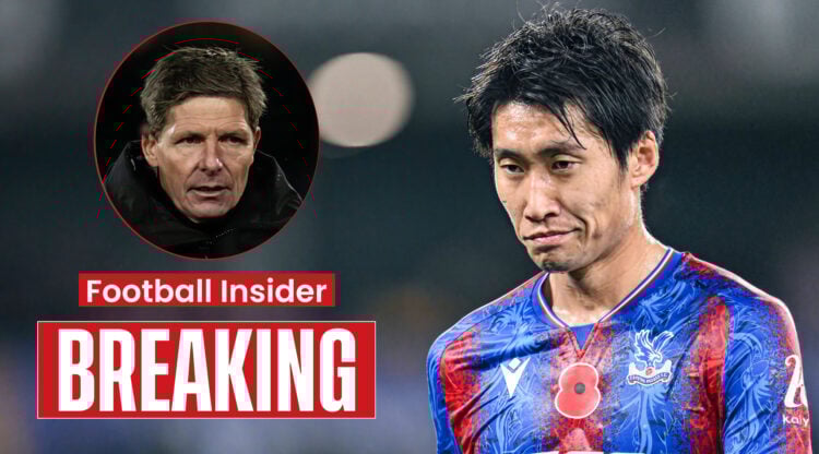 Crystal Palace manager Oliver Glasner and midfielder Daichi Kamada