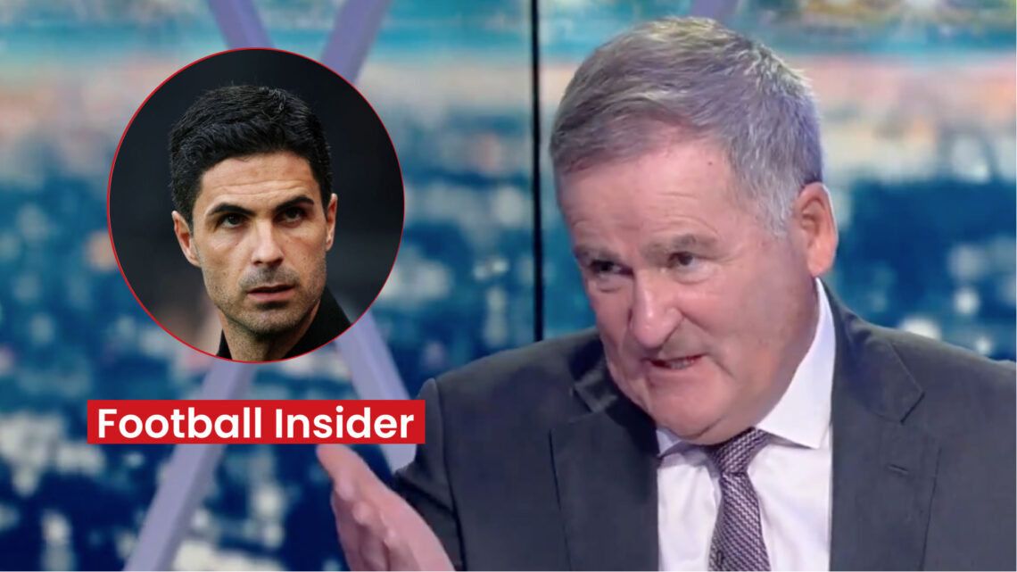 Present Richard Keys and Arsenal manager Mikel Arteta