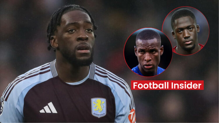 Aston Villa defender Axel Disasi Chelsea striker Nicolas Jackson and Liverpool defender Ibrahima Konate