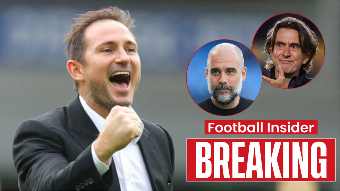 Coventry manager Frank Lampard, Man City manager Pep Guardiola and Brentford manager Thomas Frank