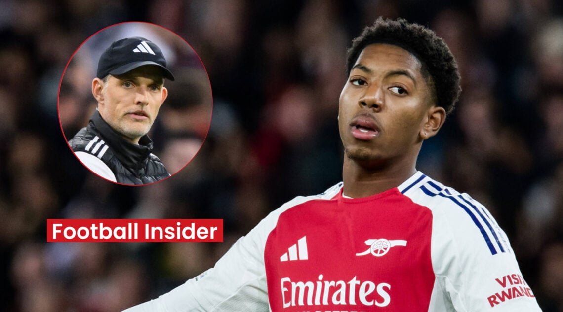 England manager Thomas Tuchel and Arsenal defender Myles Lewis-Skelly