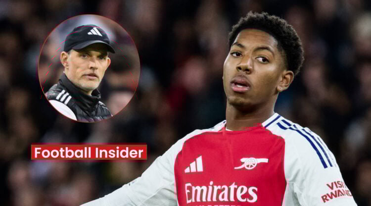 England manager Thomas Tuchel and Arsenal defender Myles Lewis-Skelly