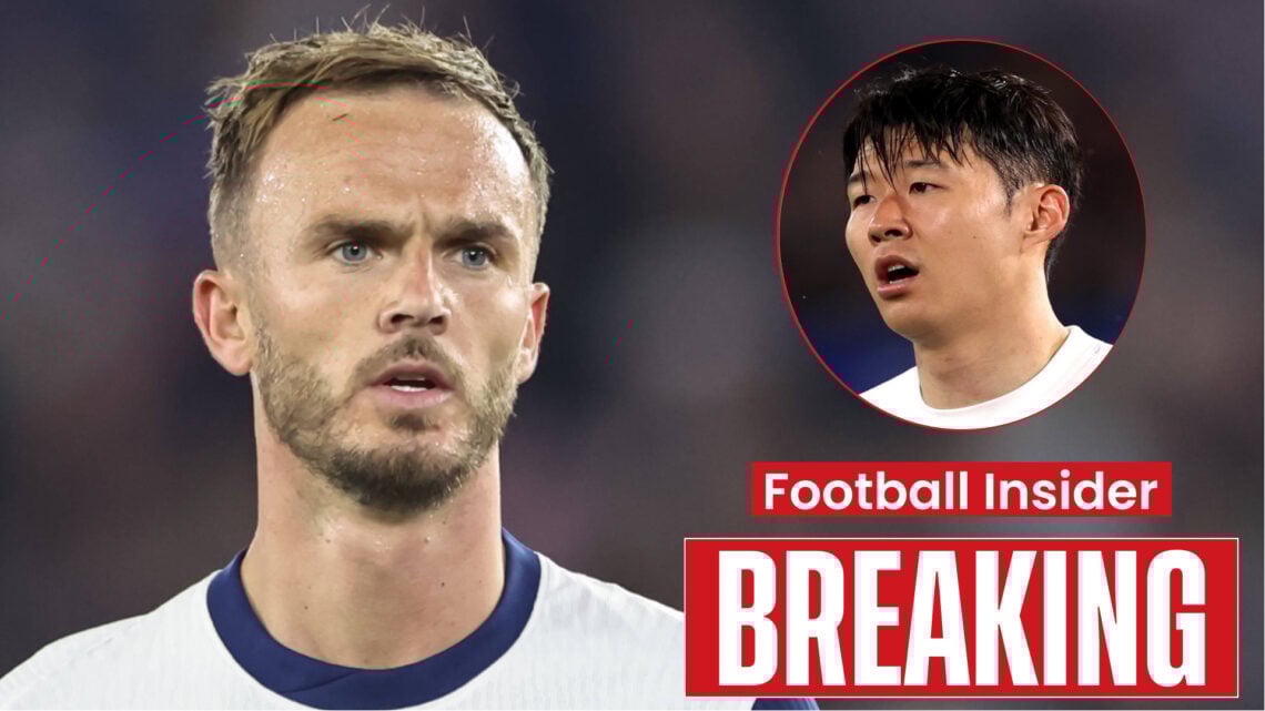 Tottenham players James Maddison and Heung-Min Son