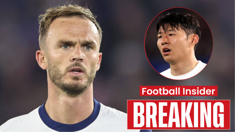 Tottenham players James Maddison and Heung-Min Son