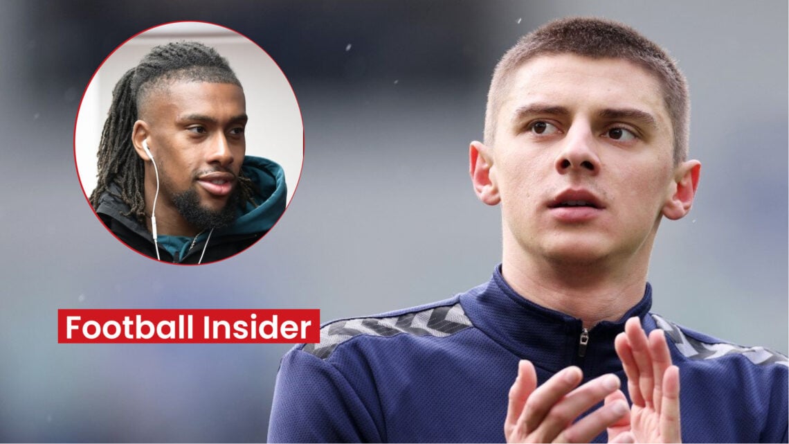 Fulham winger Alex Iwobi and Everton defender Vitaliy Mykolenko