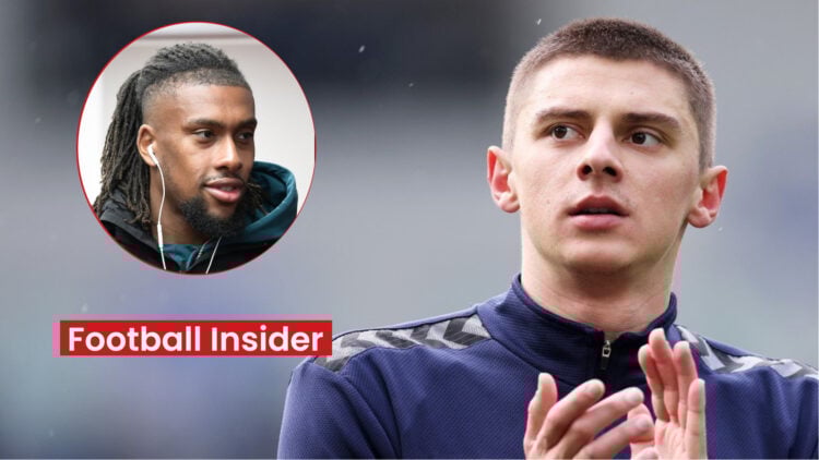 Fulham winger Alex Iwobi and Everton defender Vitaliy Mykolenko