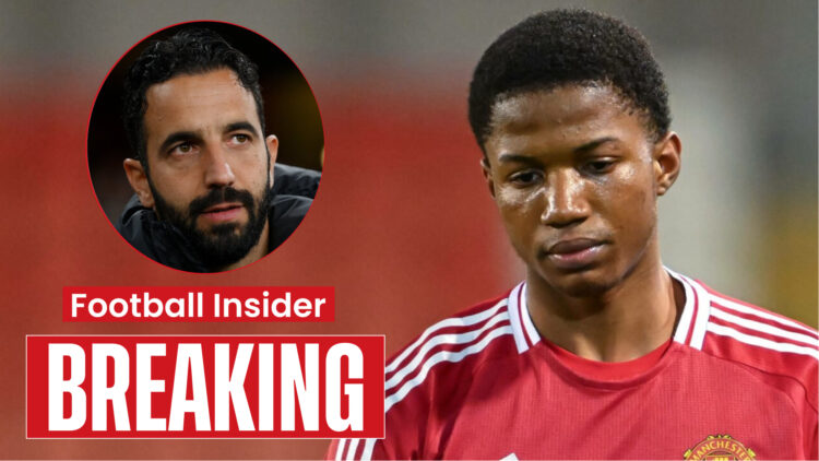 Man United manager Ruben Amorim and striker Chido Obi