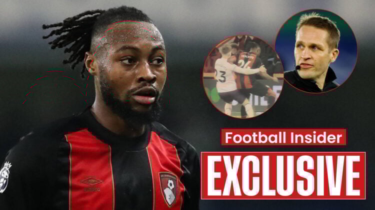 Bournemouth winger Antoine Semenyo and Craig Pawson