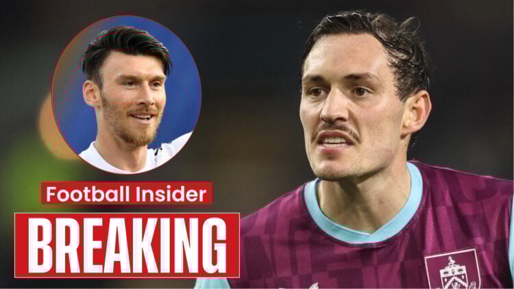 Burnley defender Connor Roberts and Sheffield United striker Kieffer Moore