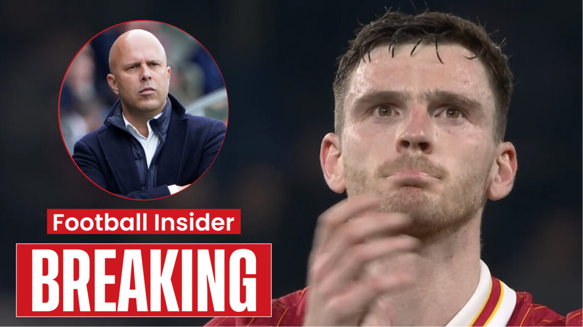 Liverpool manager Arne Slot and defender Andy Robertson