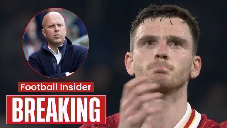 Liverpool manager Arne Slot and defender Andy Robertson