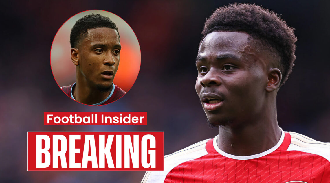 Arsenal winger Bukayo Saka and Aston Villa defender Ezri Konsa