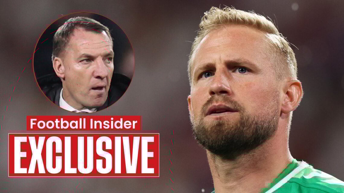 Celtic manager Brendan Rodgers and goalkeeper Kasper Schmeichel