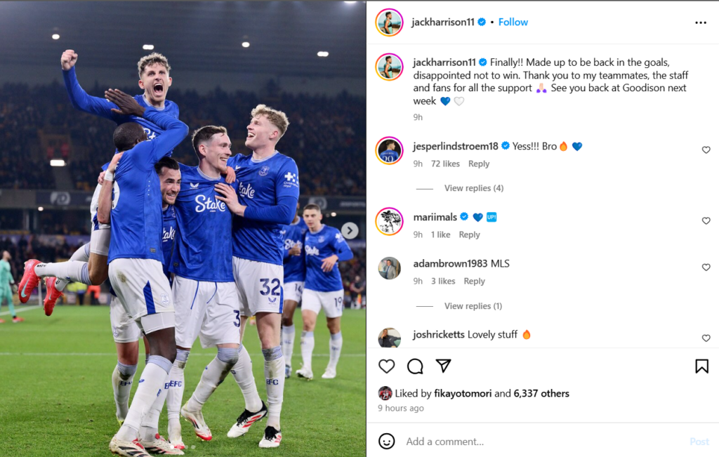 Jack Harrison celebrated scoring