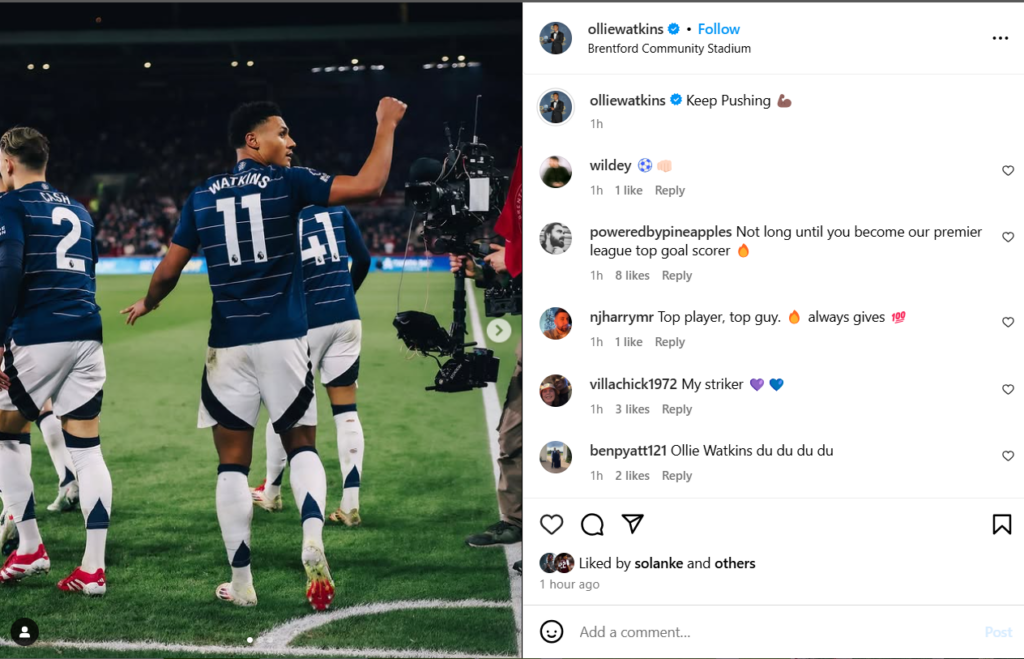 Ollie Watkins celebrates his goal