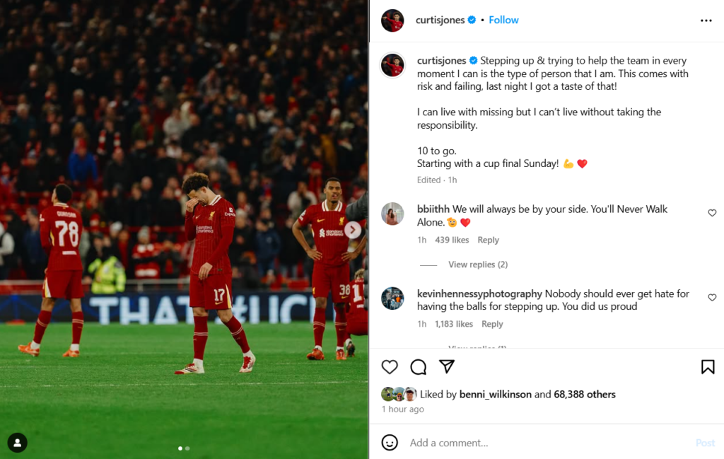 Curtis Jones reflects on his penalty miss