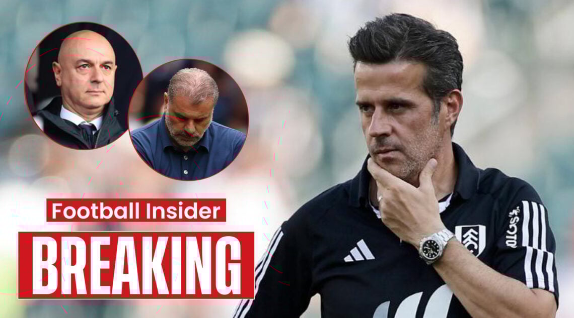 Tottenham manager Ange Postecoglou and chairman Daniel Levy and Fulham manager Marco Silva