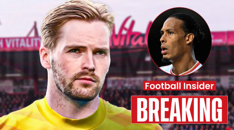 Liverpool players Virgil van Dijk and Caoimhin Kelleher