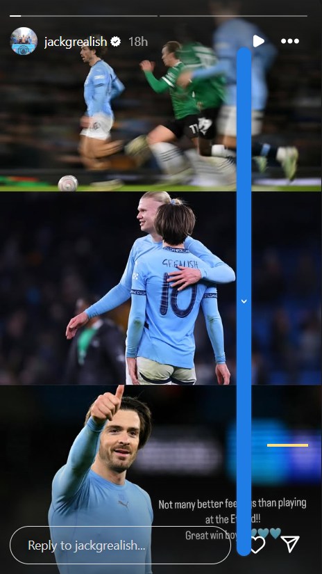 Jack Grealish celebrates Man City win