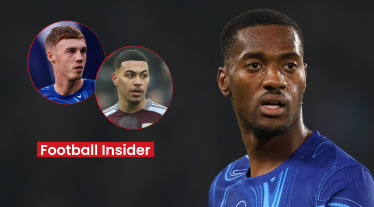 Chelsea's Cole Palmer and Tosin Adarabioyo, Aston Villa's Morgan Rogers
