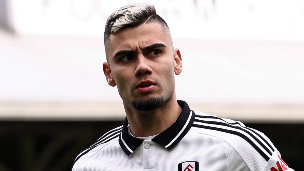 Andreas Pereira reacting during a Fulham match
