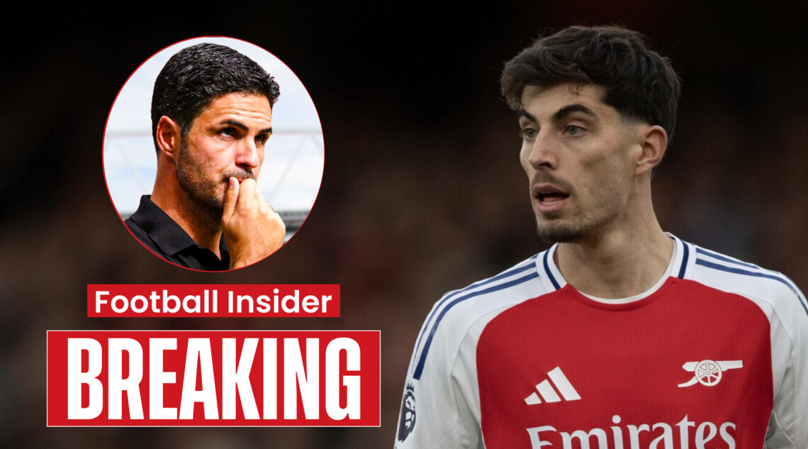 Arsenal manager Mikel Arteta and striker Kai Havertz