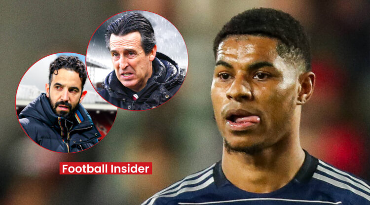 Marcus Rashford, Ruben Amorim, Unai Emery, Aston Villa