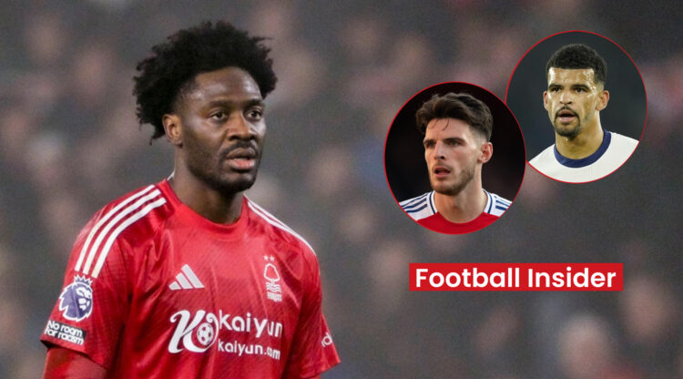 Ola Aina Declan Rice Dominic Solanke, Nottingham Forest Arsenal Tottenham