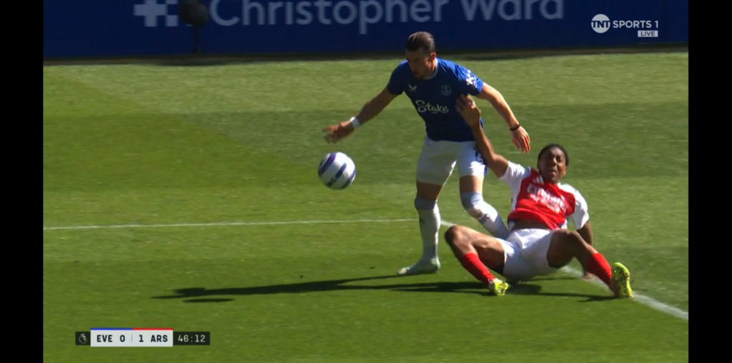 Arsenal defender Myles Lewis-Skelly and Everton winger Jack Harrison