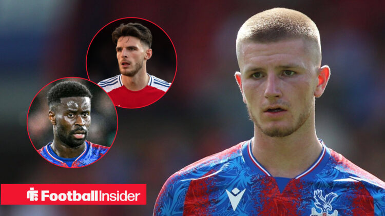 Adam Wharton, Marc Guehi, Declan Rice, Crystal Palace