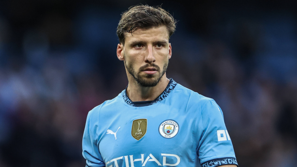 Ruben Dias in action for Man City