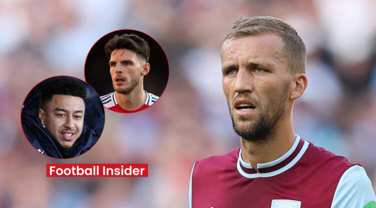 Tomas Soucek, Declan Rice, Jesse Lingard, West Ham