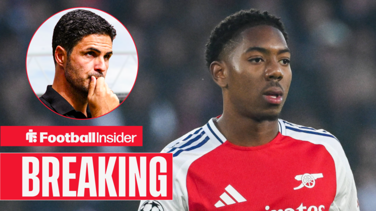 Arsenal duo Mikel Arteta and Myles Lewis-Skelly