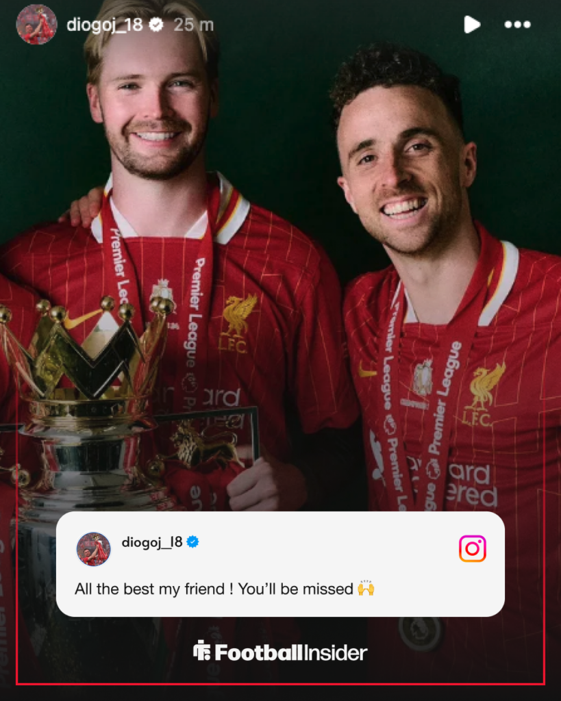 Diogo Jota Liverpool Instagram stories Caoimhin Kelleher
