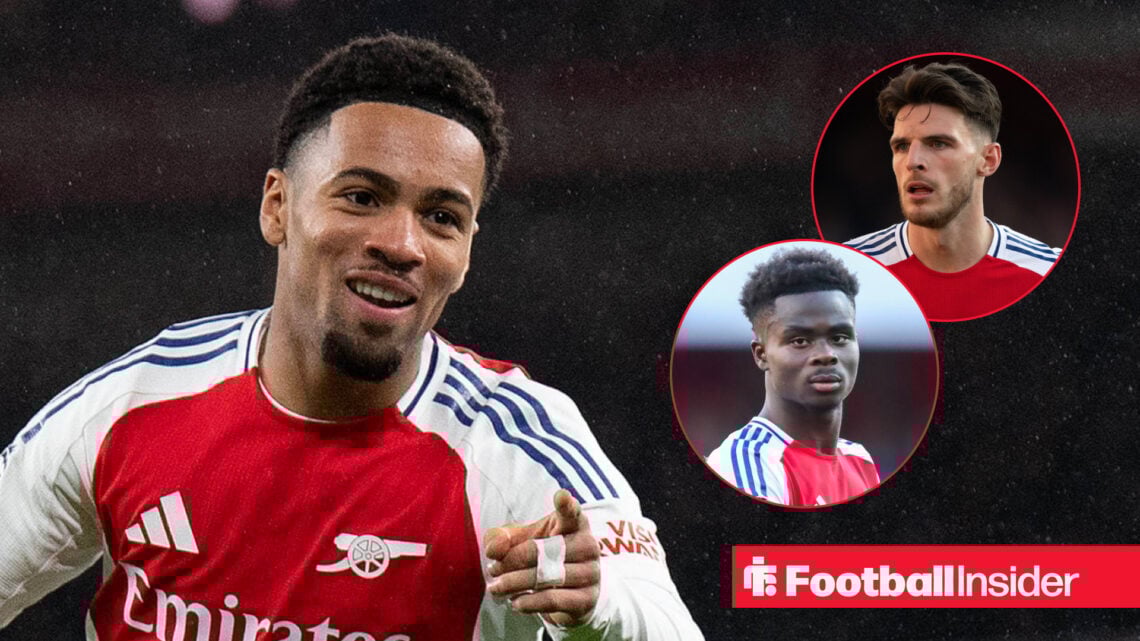 Ethan Nwaneri, Bukayo Saka, Declan Rice, Arsenal
