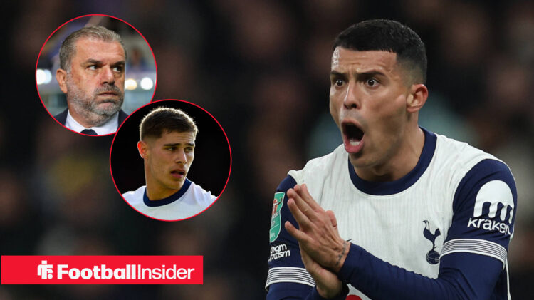 Micky van de Ven, Pedro Porro, Ange Postecoglou Tottenham