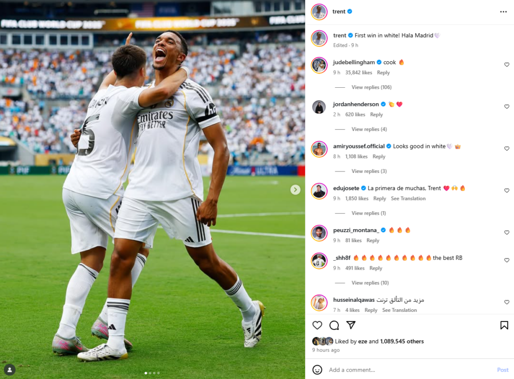 Trent Alexander-Arnold, Real Madrid, Instagram