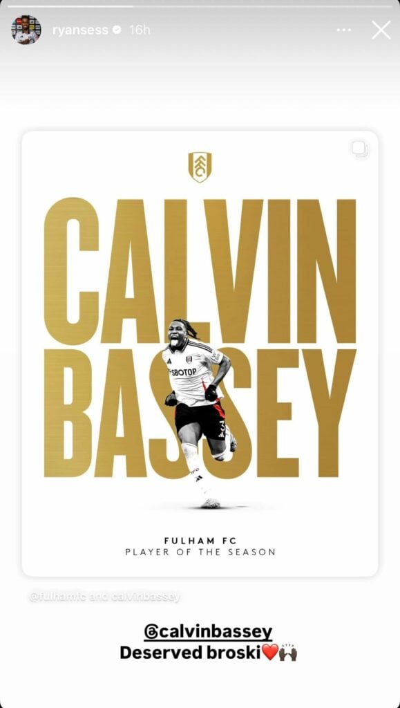 Ryan Sessegnon, Calvin Bassey message