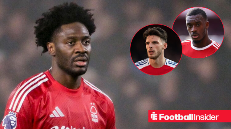 Ola Aina Callum Hudson-Odoi Declan Rice, Nottingham Forest Arsenal